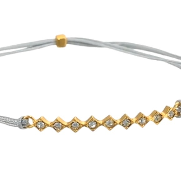 jules smith // delicate gray pavé cord bracelet - Picture 2 of 7